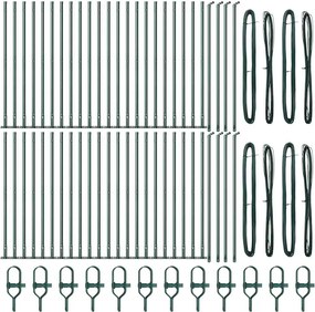 vidaXL Στύλος Περιφράξεων 52 pcs Γκρι Μέγεθος: 3,2 x 3,2 x 50 εκ.