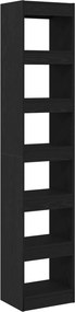 vidaXL Βιβλιοθήκη Μαύρη Οξυά 40 x 30 x 198 εκ. Επεξεργασμένο ξύλο