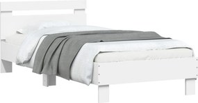 vidaXL Κρεβάτι με Κεφαλάρι Λευκό 80 x 200 cm Επεξεργασμένο Ξύλο