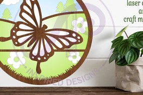 Σετ των 3 Intra απο ξύλο plywood 3mm-4mm πάχος τοίχου με στρώσεις πεταλούδας Δίασταση 10x10 cm INTRAFABR-101383810