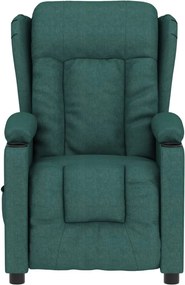 vidaXL Πολυθρόνα Ανακλινόμενη Ηλεκτρική Πράσινο Υφασμάτινη