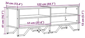 Έπιπλο Τηλεόρασης Καπνιστή Δρυς 122x34x41εκ. Επεξεργασμένο Ξύλο - Καφέ