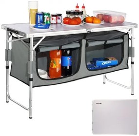 VEVOR Camping Kitchen Table Folding Portable Cook Station 3 Adjustable Heights