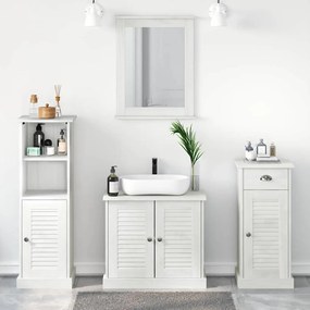 vidaXL Σετ Επίπλων Μπάνιου με ράφι 3 pcs Λευκό αντικέ 37 x 34 x 110 εκ