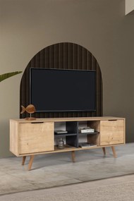 Έπιπλο Τηλεόρασης Sapphire Δρυς / Ανθρακί PRACLEU 160x35x18