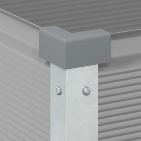 vidaXL Γλάστρα Ανοιχτό γκρι 100 x 45 x 90 εκ. Επικαλυμμένος Χάλυβας