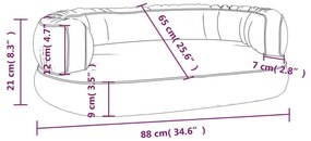vidaXL Εργονομικό Κρεβάτι Σκύλου Σκούρο Μπλε 88 x 65 εκ. Συνθετ. Δέρμα