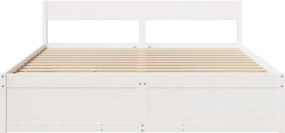 vidaXL Σκελετός Κρεβ. Χωρίς Στρώμα Λευκό 180x200 εκ Μασίφ Πεύκο