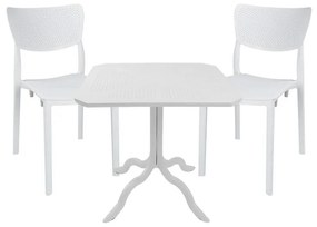 Τραπεζαρία Groovy-Ignite σετ 3τεμ PP λευκό 80x80x74,5εκ. 80x80x74.5 εκ.