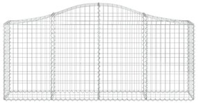 vidaXL Συρματοκιβώτια Τοξωτά 8 τεμ. 200x30x80/100 εκ. Γαλβαν. Ατσάλι