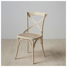 Καρέκλα Τραπεζαρίας 45 x 42 x 87 cm Ξύλο Λευκό ρατάν