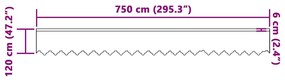 vidaXL Κουρτίνες με κουρτίνες Λευκό 750 x 120 εκ. Πολυεστέρας