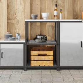 vidaXL Ράφι Κουζίνας HATTEM Ασημί 60 x 50 x 92 εκ Ατσάλι