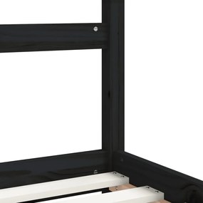 vidaXL Πλαίσιο Παιδικού Κρεβατιού Μαύρο 90x200 εκ. Μασίφ Ξύλο Πεύκου