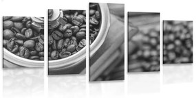 Μύλος καφέ vintage εικόνας 5 μερών σε ασπρόμαυρο - 100x50