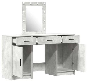 vidaXL Τραπέζι περιποίησης με συρτάρι 3 pcs Γκρι 50 x 41 x 135 εκ