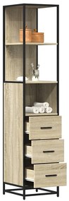 vidaXL Ντουλάπι μπάνιου Sonoma Oak 35x37,5x166 cm Κατασκευασμένο ξύλο