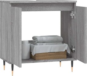 vidaXL Ντουλάπι Μπάνιου Γκρι Sonoma 58 x 33 x 60 εκ. από Επεξεργ. Ξύλο