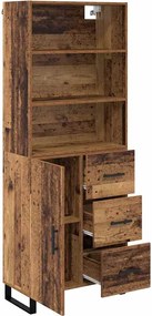 vidaXL Highboard με συρτάρι 2 pcs Παλιό ξύλο Επεξεργασμένο ξύλο