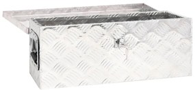 vidaXL Κουτί Αποθήκευσης Ασημί 60 x 23,5 x 23 εκ. από Αλουμίνιο