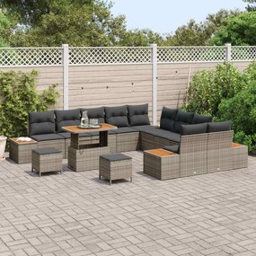 vidaXL Σετ Καναπέ Κήπου με μαξιλάρι 13 pcs Γκρι