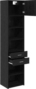 vidaXL Highboard Μαύρη Οξυά 50 x 42,5 x 225 εκ Επεξεργασμένο ξύλο