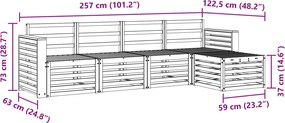 vidaXL Σειρά Καναπέ Εξωτερικού 5 pcs Φυσικό