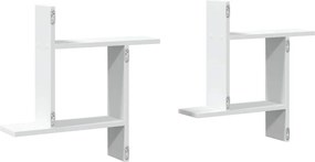vidaXL Ραφιέρες Τοίχου 2 τεμ. Λευκές 50x12x50 εκ. από Επεξ. Ξύλο