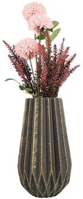 Βάζο 697ELD1218 Φ12,5x24,5cm Grey-Gold Aberto Design Κεραμικό