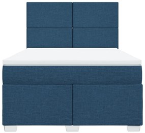 ΚΡΕΒΑΤΙ BOXSPRING ΜΕ ΣΤΡΩΜΑ ΜΠΛΕ 140X190 ΕΚ. ΥΦΑΣΜΑΤΙΝΟ 3290482