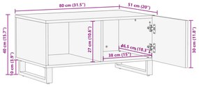 ΤΡΑΠΕΖΑΚΙ ΣΑΛΟΝΙΟΥ 80 X 51 X 40 ΕΚ. ΑΠΟ ΜΑΣΙΦ ΞΥΛΟ ΜΑΝΓΚΟ 377456