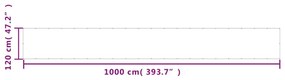 Διαχωριστικό Βεράντας Μπλε 120x1000εκ 100% Πολ. Ύφασμα Oxford - Μπλε