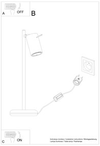 Sollux Λαμπτήρας γραφείου Ring 1,ατσάλι,1xGU10/40w,λευκό