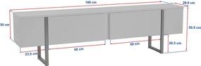 Έπιπλο Τηλεόρασης Atlantic Πεύκο / Μαύρο LAABRO 180x30x50