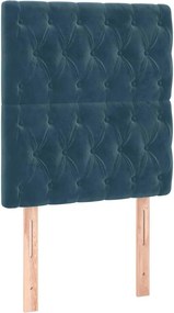vidaXL Κρεβάτι Boxspring με Στρώμα Σκούρο Μπλε 80 x 200 εκ. Βελούδινο