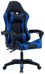 Καρέκλα γραφείου gaming William PU μαύρο-μπλε 60x59x108 εκ.