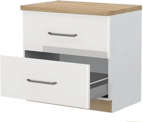 Επιδαπέδιο ντουλάπι Modena R-90-2MBOX-Λευκό - Λευκό γυαλιστερό - 90.00Χ60.00Χ88.00cm