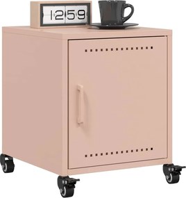 vidaXL Κομοδίνα 2 τεμ. Ροζ 36x39x43,5 εκ. από Χάλυβα