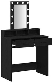 vidaXL Τραπέζι περιποίησης Μαύρο 79 x 41 x 140 εκ. Επεξεργασμένο ξύλο