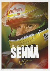 Εκτύπωση τέχνης Ayrton Senna - 2023 Designed to Win - Senna Poster