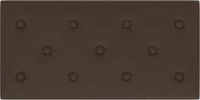 vidaXL Κεφαλάρι Τοίχου 12 pcs Καφέ 60 x 30 cm Τεχνητό Δέρμα