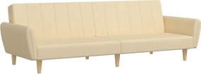 vidaXL Καναπές Κρεβάτι Διθέσιος Κρεμ Υφασμάτινος