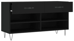 vidaXL Παπουτσοθήκη Μαύρη 102 x 35 x 55 εκ. από Επεξεργασμένο Ξύλο