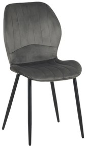 Καρέκλα Jelour pakoworld βελούδο σε ανθρακι απόχρωση 46.5x60x84εκ