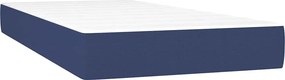 vidaXL Κρεβάτι Boxspring με Στρώμα Μπλε 90x190 εκ.Υφασμάτινο