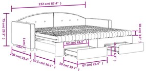 Καναπές Κρεβάτι Συρόμενος Μπλε 90x200 εκ. Βελούδινος &amp; Συρτάρια - Μπλε