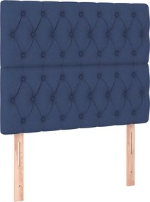 vidaXL Κρεβάτι Boxspring με Στρώμα Μπλε 100 x 200 εκ. Υφασμάτινο