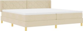 vidaXL Κρεβάτι με ελατήρια με στρώμα Κρεμ 200 x 200 cm Πολυεστέρας