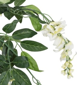 vidaXL Γλισίνια Τεχνητή 560 Φύλλα Πράσινο / Λευκό 80 εκ.