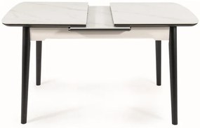 STÓŁ APOLLO BIAŁY MAT/CZARNY STELAŻ 120(160)X80